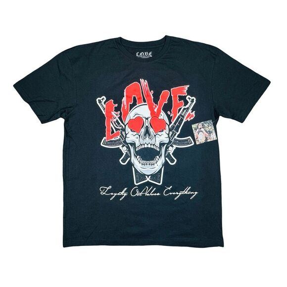 Kodak Black L.O.V.E. Black Skull AK Crew Neck Tee - Size XL - Picture 1 of 4